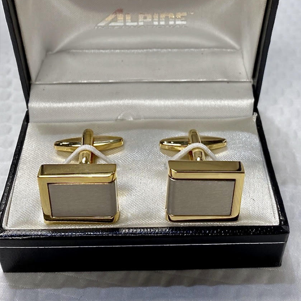 Stainless & Yellow Rhodium Cufflinks