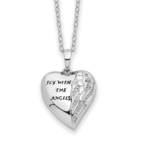 Sterling Silver Heart Shape Ash Holder Pendant & Chain