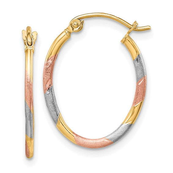 10kt tri-colour hoops