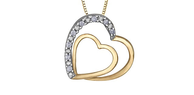 10kt Yellow Gold Diamond Heart Pendant