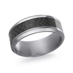 Tantalum With Carbon Fiber Inlay Gents Wedding Band