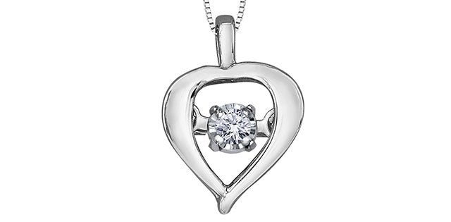 10kt White Gold Diamond Pulse Pendant