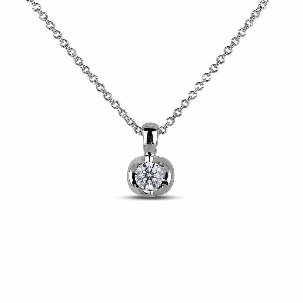 14kt White Gold.25cttw Canadian Diamond Pendant