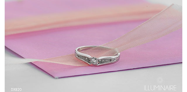 10kt White Gold  .10TW Diamond Engagement Ring