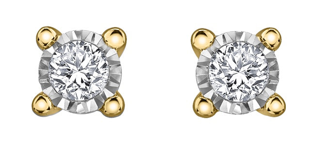 10kt Yellow Gold Diamond Studs