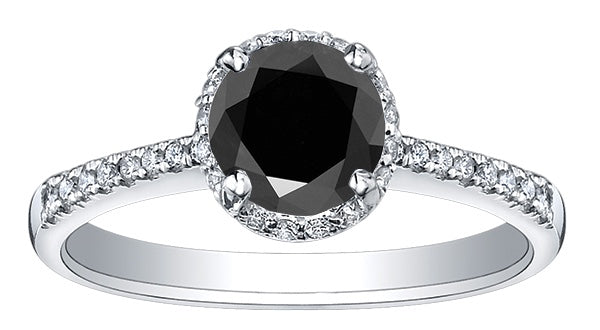 14kt White Black & White Diamond Ring 1.50cttw