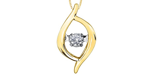 10kt Yellow Gold Diamond Pulse Pendant