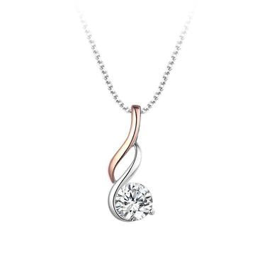 Sterling Silver & Rose Cubic Pendant