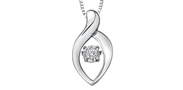 10kt white gold diamond pulse pendant