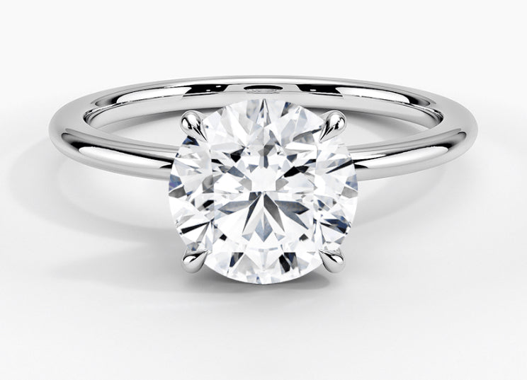 14kt White Gold 1.00 ct Round Lab Grown Diamond Engagement Ring