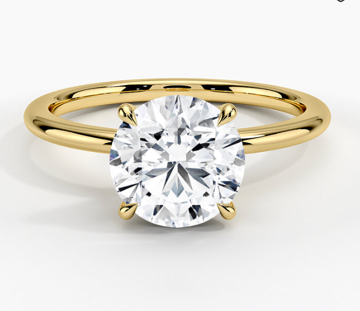 14kt Yellow Gold 1.00ct Round Lab Grown Diamond Engagement Ring