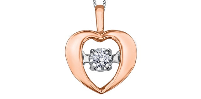 10kt Rose Gold Diamond Pulse Pendant