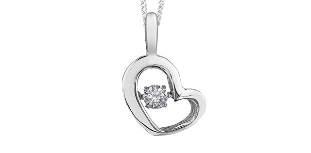 10kt White Gold Diamond Pulse Pendant
