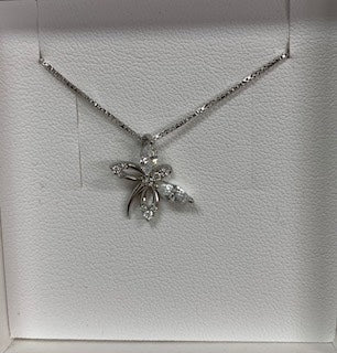 Sterling Silver Cubic Dragonfly Pendant