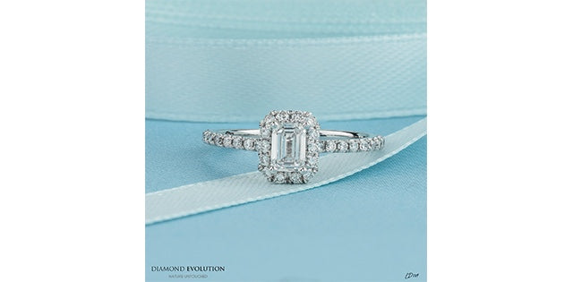 14kt White Gold Emerald Cut .50 Lab Grown Diamond Ring .85cttw