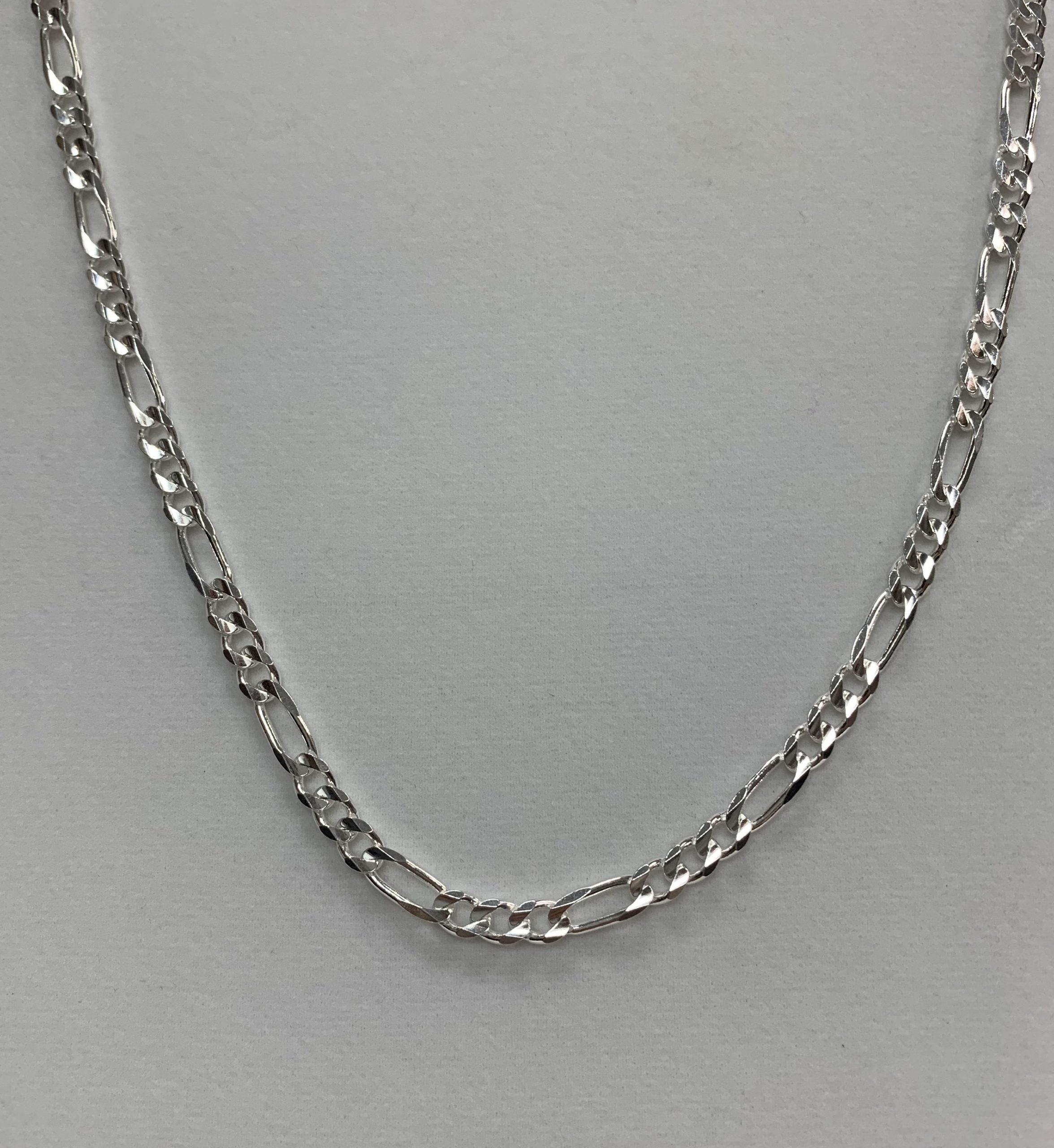Sterling Silver Figarro Chain 20"