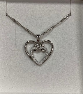 Sterling Silver Cubic Heart Pendant