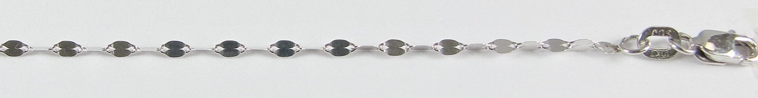 10kt white gold mirror 18" chain