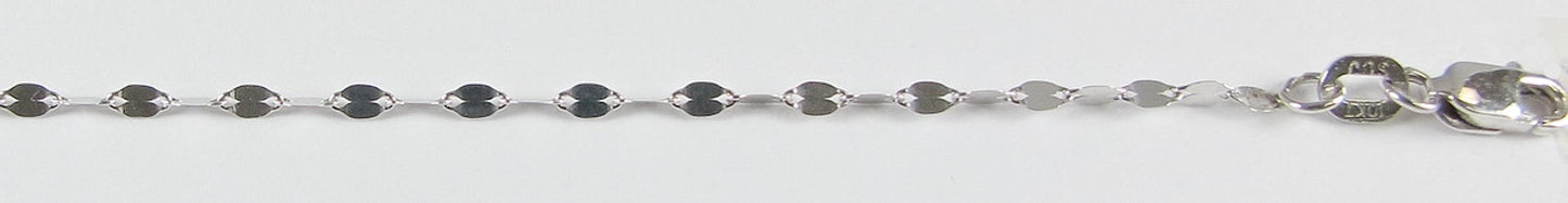 10kt white gold mirror 18" chain