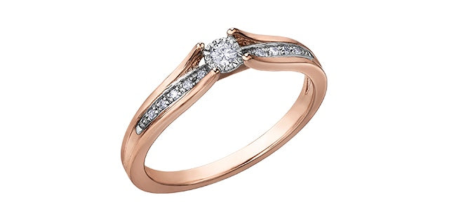10kt Rose Gold .10TW Diamond Engagement Ring