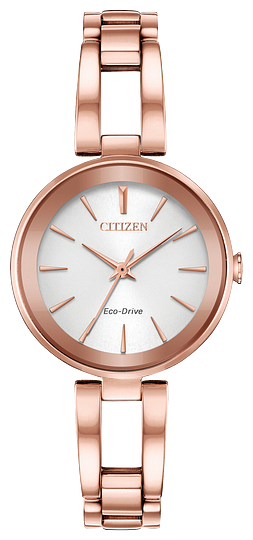 ladies rose gold citizen eco-drive watch, bangle style