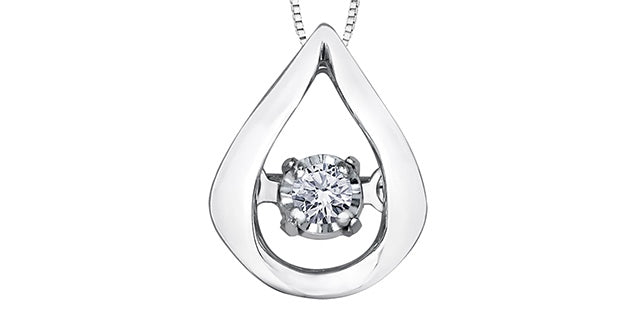 10kt White Gold Diamond Pulse Pendant