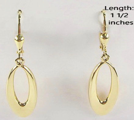 10kt yellow gold lever back hanging earrings