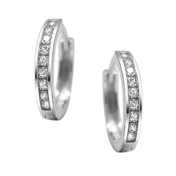 Sterling Silver 17mm Cubic Huggies