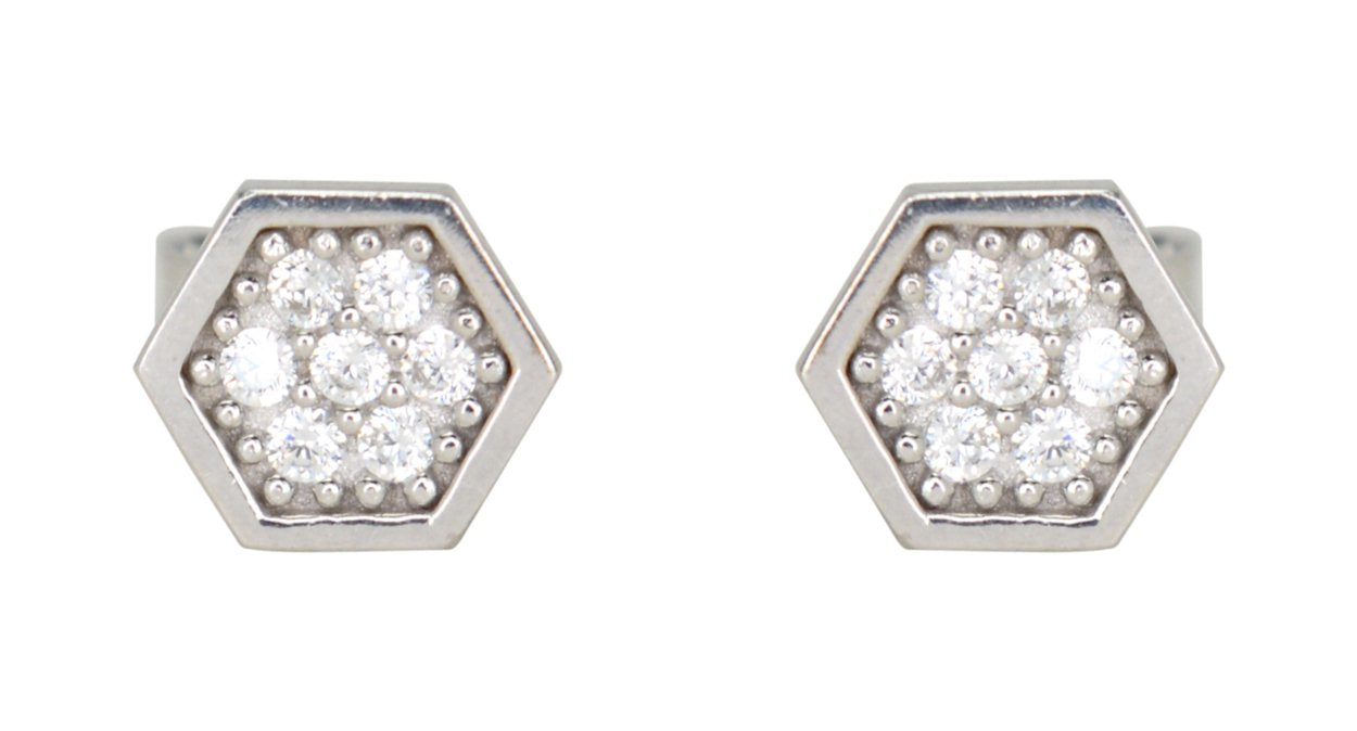 10kt White Gold Cubic Studs