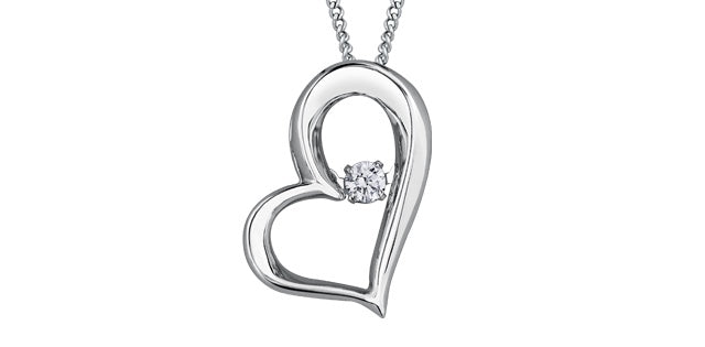 10kt White Gold Diamond Pulse Pendant