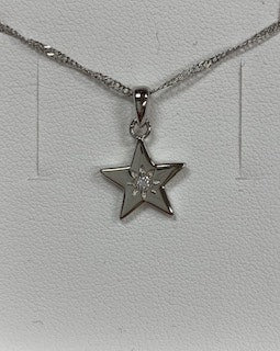 Sterling Silver Cubic Star Pendant