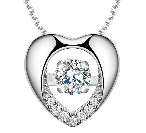 Sterling Silver Cubic Heart Pulse Pendant
