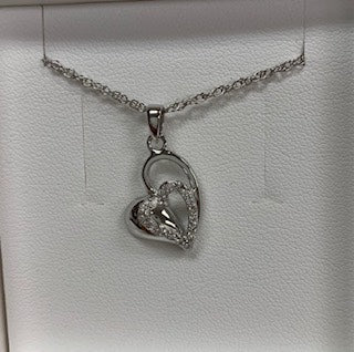 Sterling Silver Cubic Heart Pendant