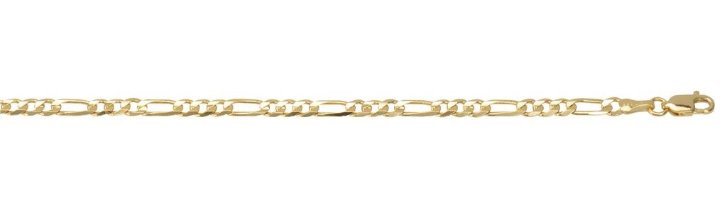 10kt Yellow Gold Figarro Chain Anklet