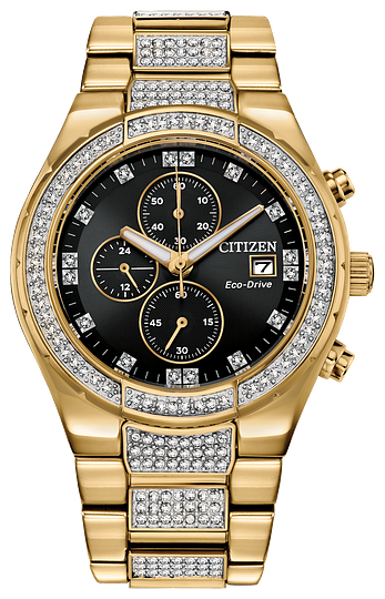 gents citizen eco-drive crystal watch