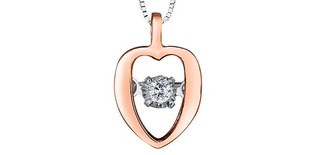 10kt Rose Gold Diamond Pulse Pendant