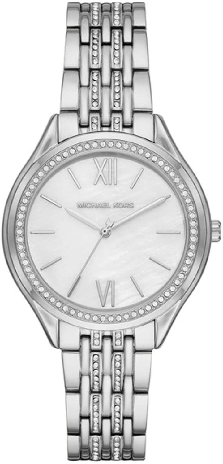 MK Silver & Cubic Ladies Watch