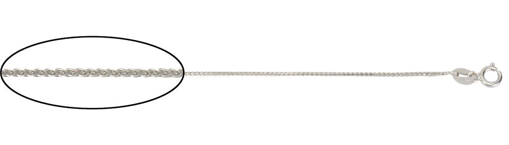 10kt White Gold Wheat Anklet