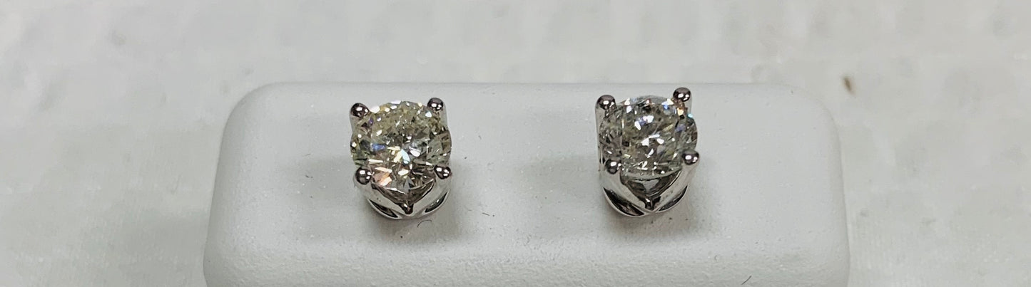 14kt White gold 1.00cttw Diamond Studs