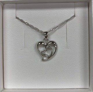 Sterling Silver Cubic Heart Pendant