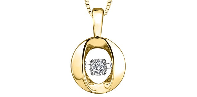 10kt Yellow Gold Diamond Pulse Pendant