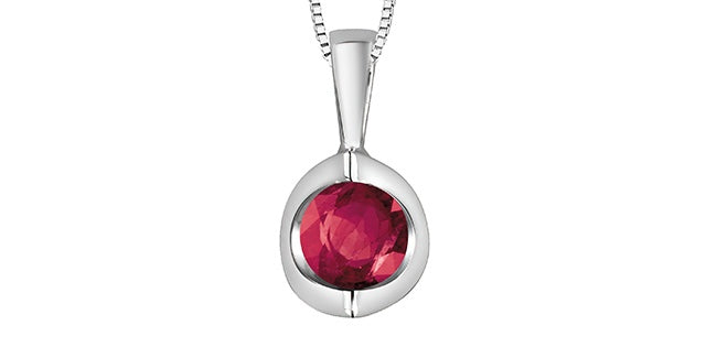 10kt white gold ruby pendant