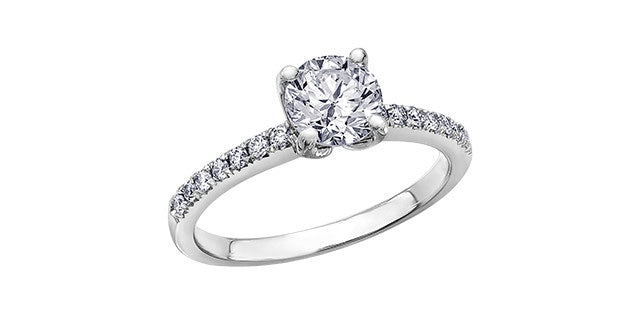 14kt White Gold .30ct Canadian Diamond Ring .45cttw