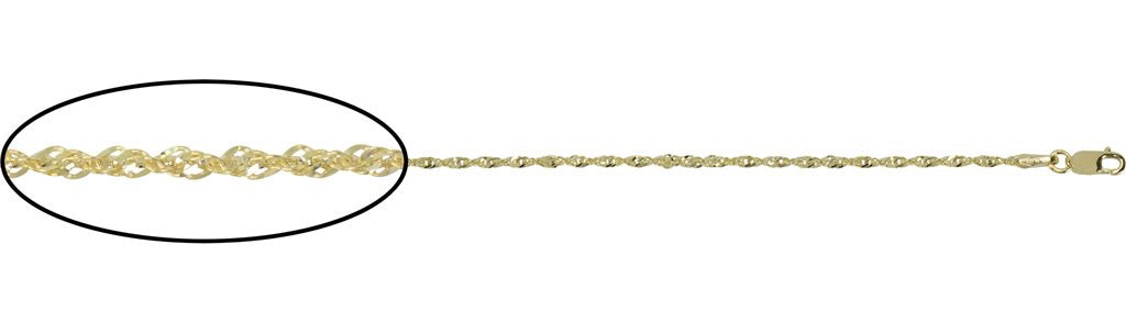 10kt Yellow Gold Singapore Bracelet