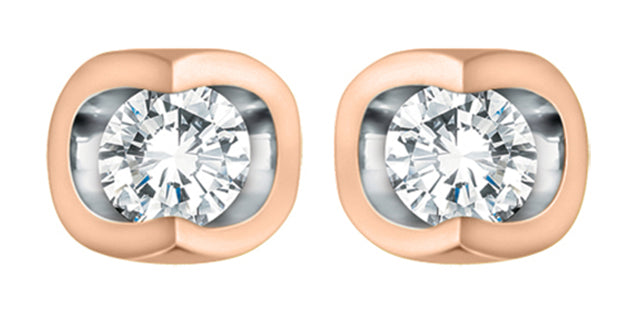 Rose Gold 10kt Diamond Stud Earrings .10ct