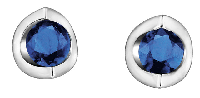 White Gold 10kt Sapphire Stud Earrings