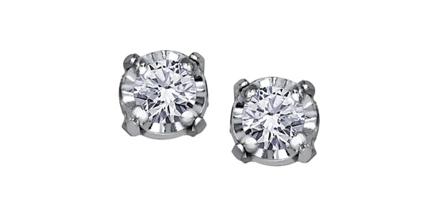 White Gold 10kt Diamond Stud Earrings .05ct