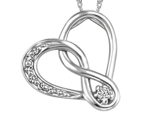 10kt White Gold Canadian Diamond Heart Pendant