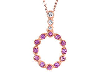 10kt Rose Gold Pink Sapphire & Canadian Diamond Pendant