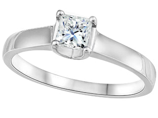 14kt White Gold .50ct Princess Cut Canadian Diamond Ring